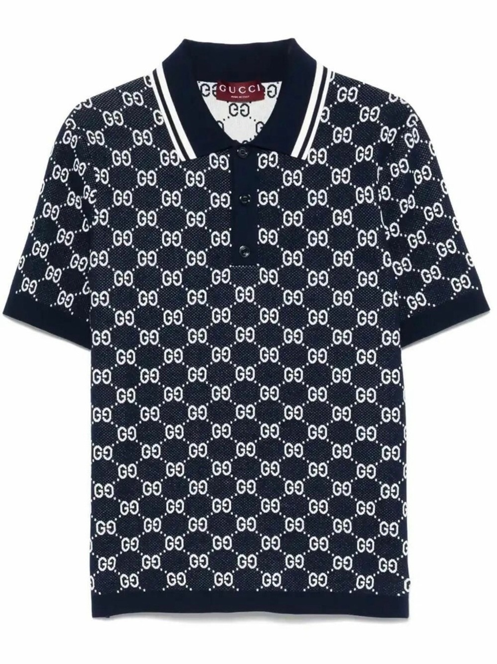 Gucci GG cotton knit jacquard polo shirt
